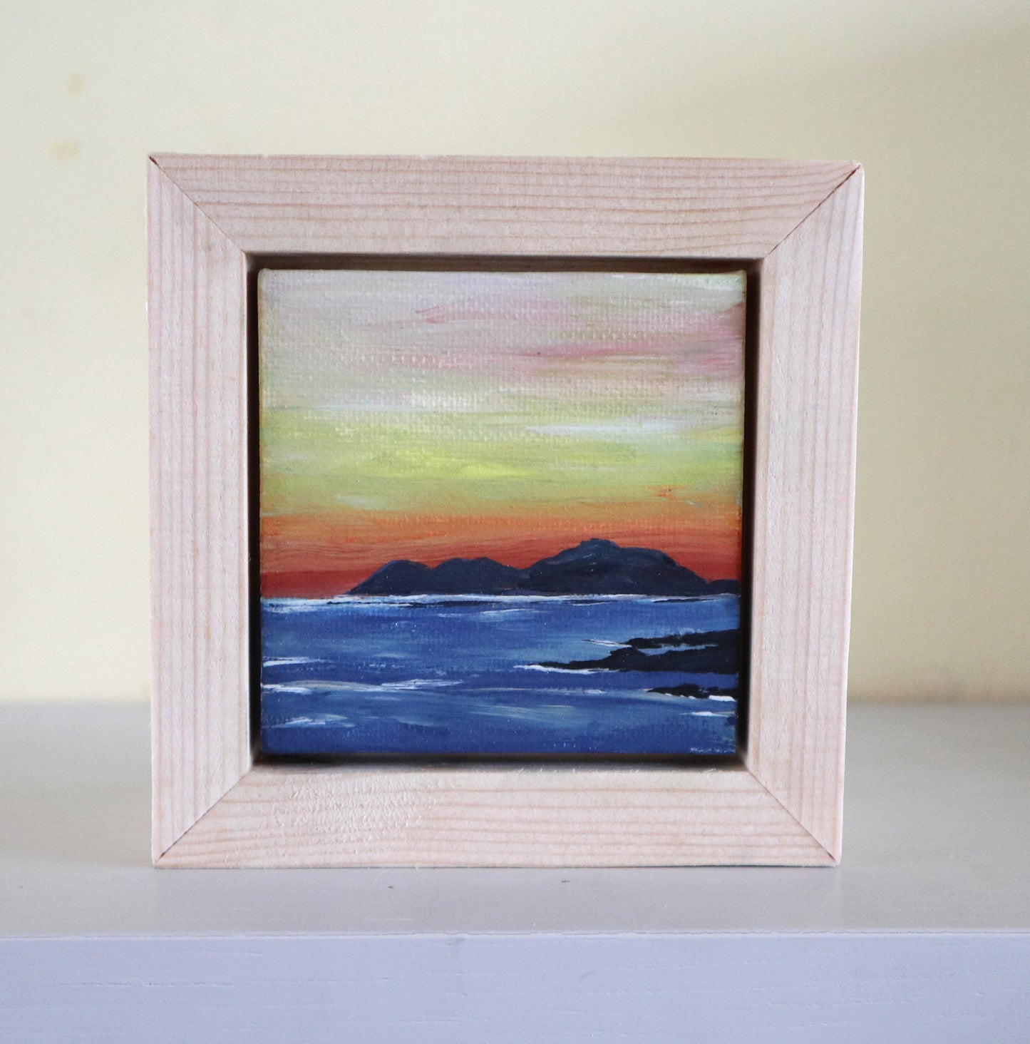 Day 31 - 7x7cm Mini Canvas - Sunset over Isle of Harris