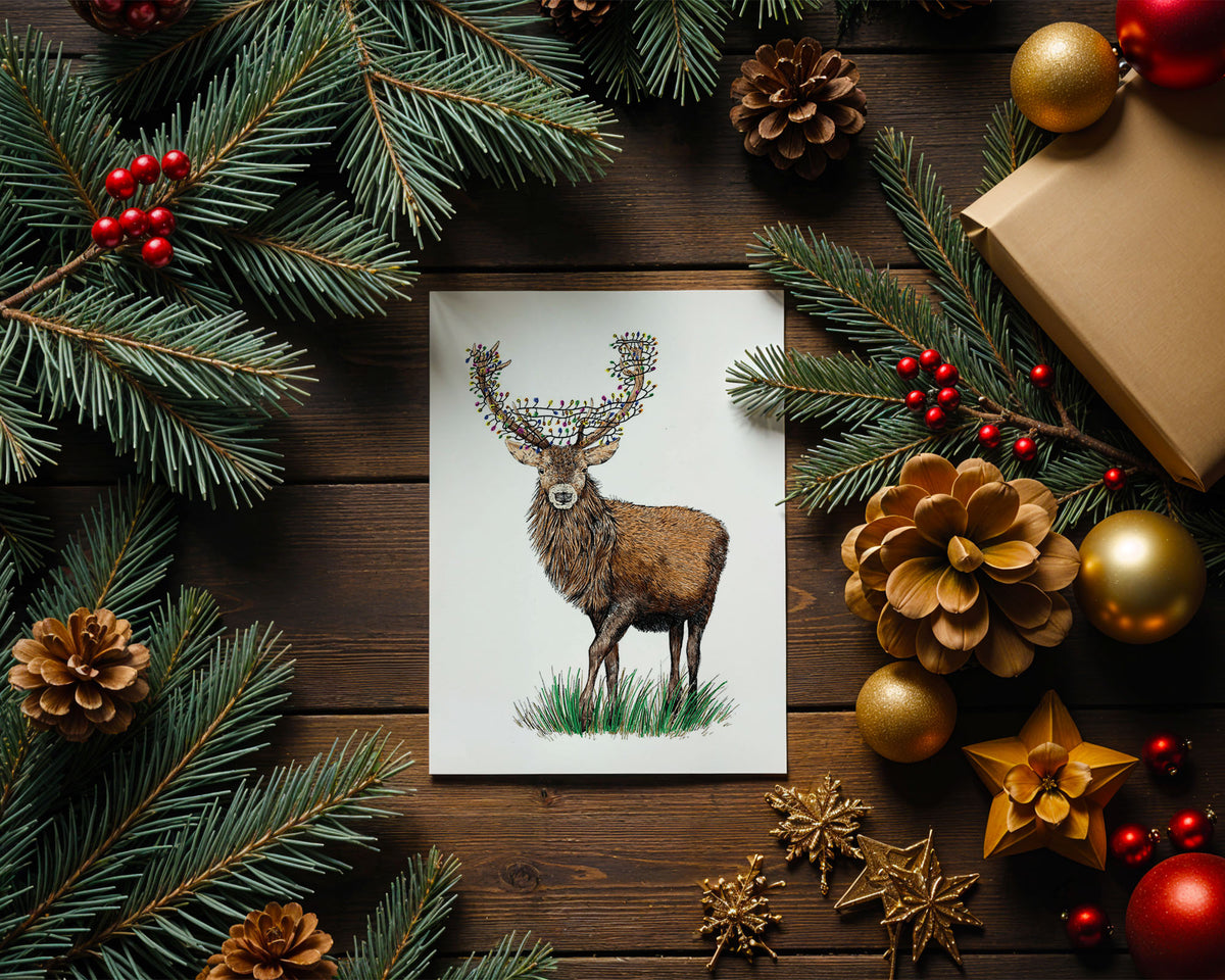 Scottish Stag Christmas Card