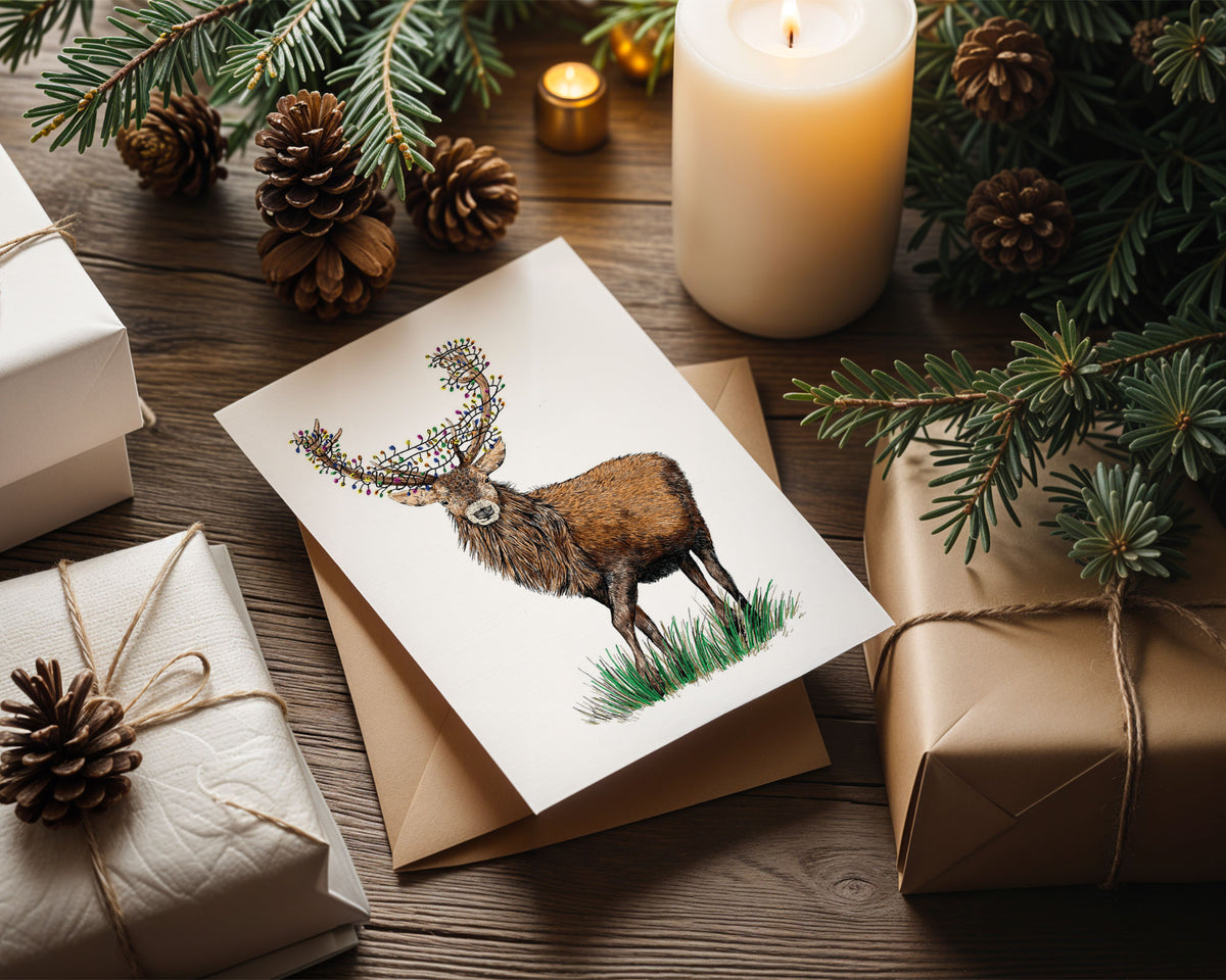 Scottish Stag Christmas Card