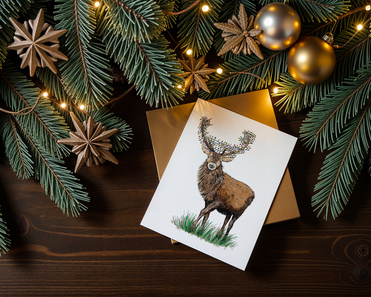 Scottish Stag Christmas Card