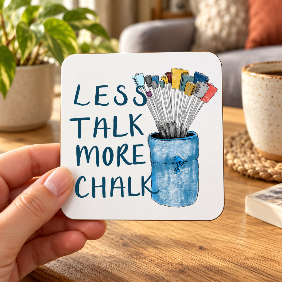 Less Talk More Chalk Climbing Coaster