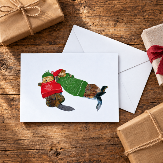 Otter Christmas Card