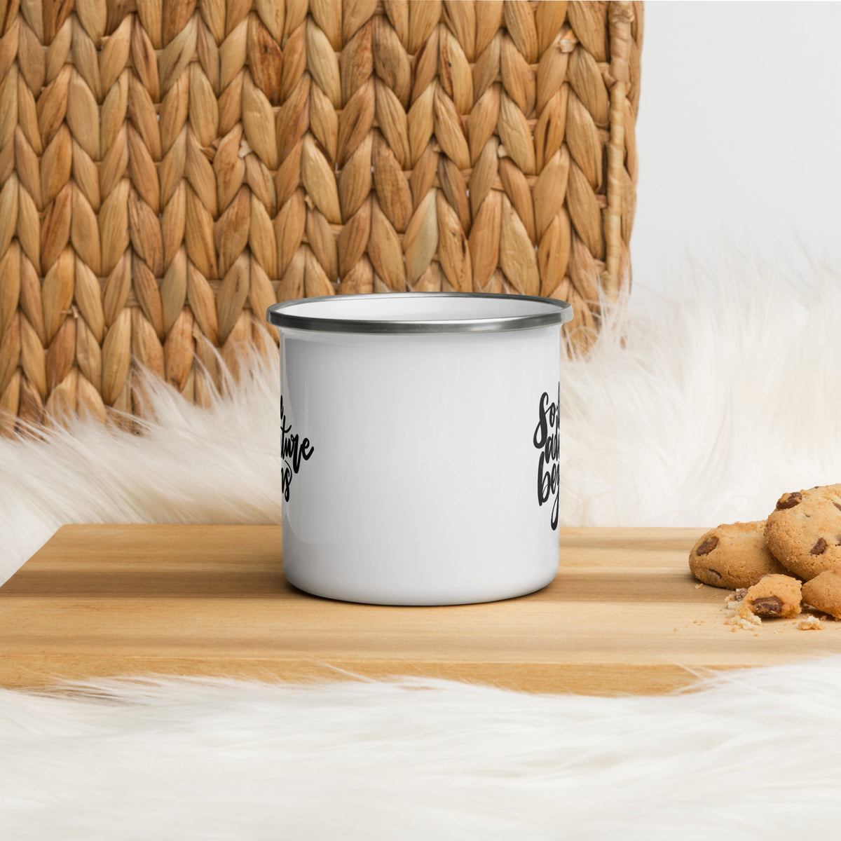 'Adventure Begins' Enamel Mug