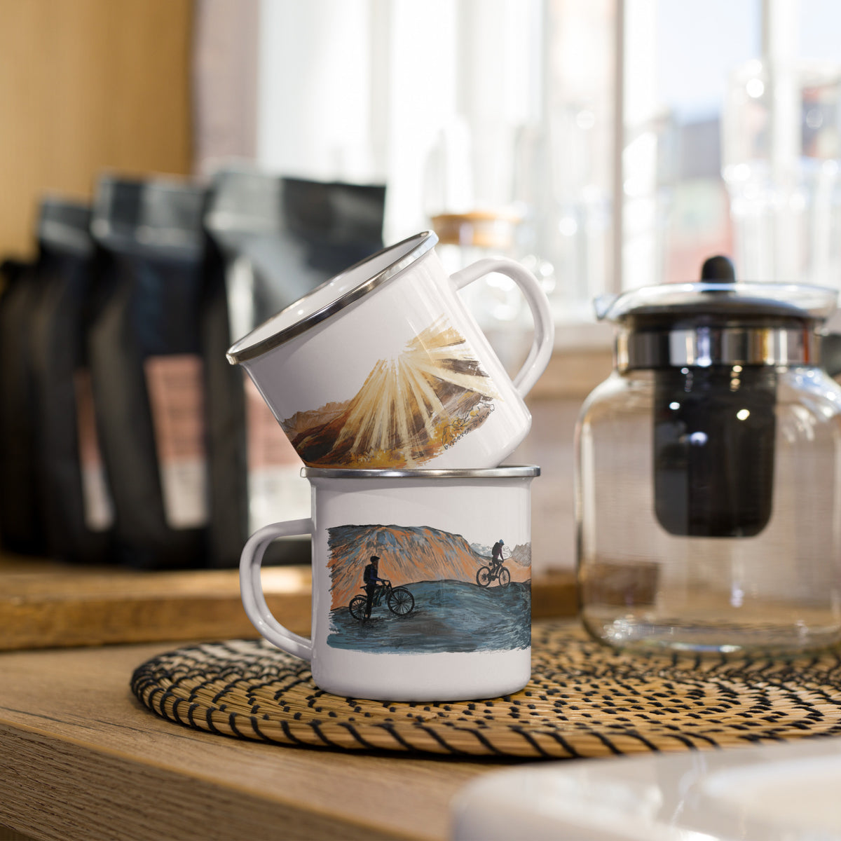 Mountain Biking Enamel Mug