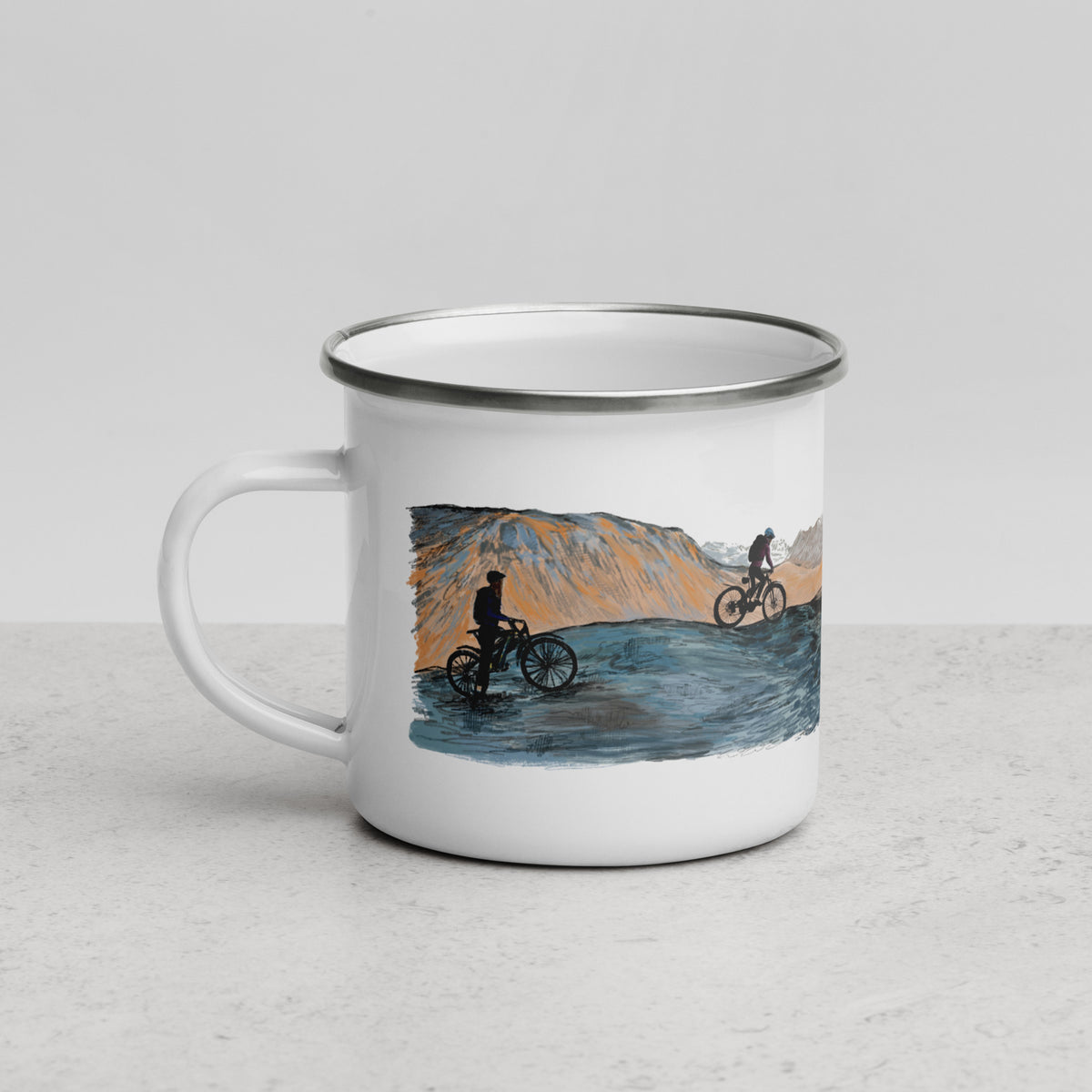 Mountain Biking Enamel Mug