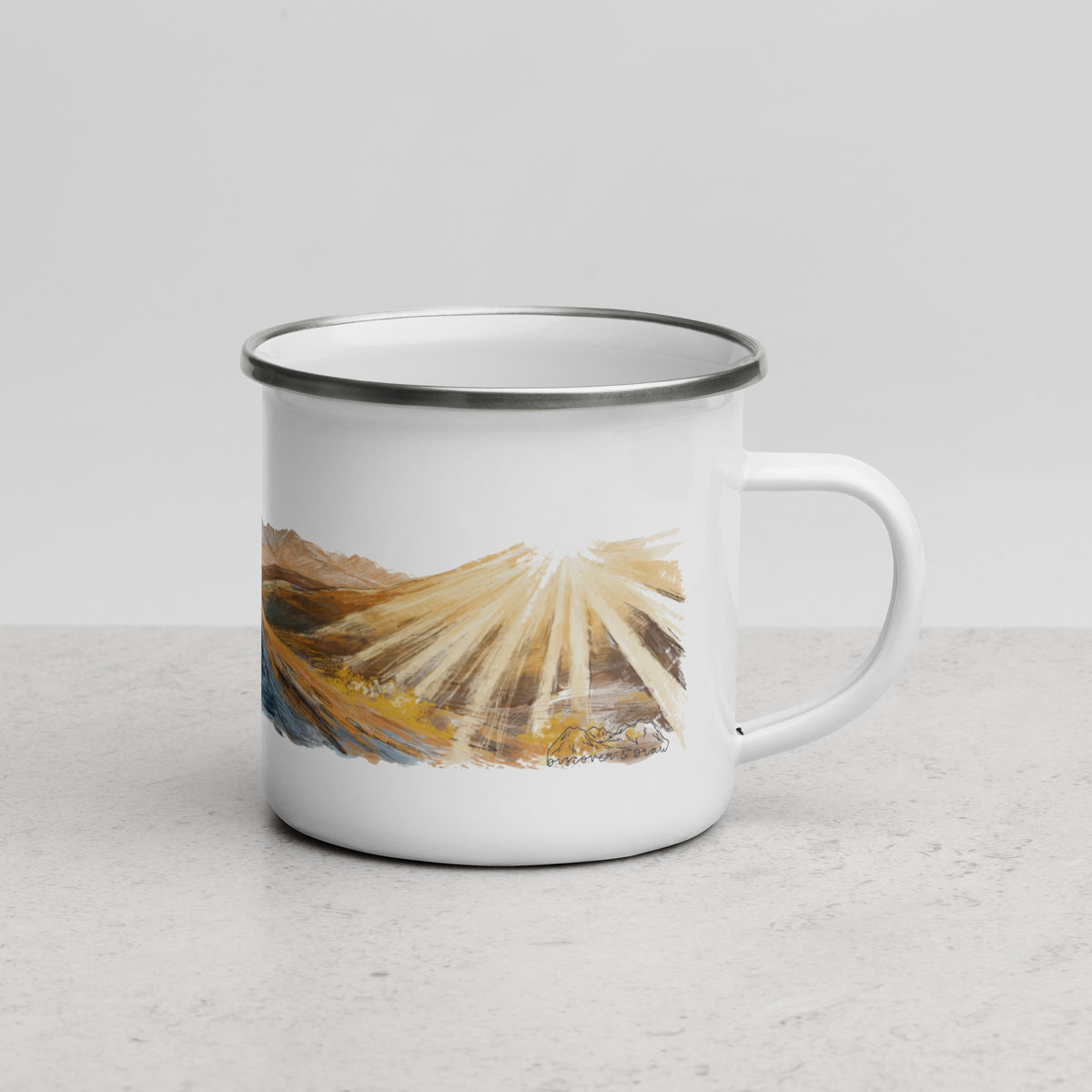 Mountain Biking Enamel Mug
