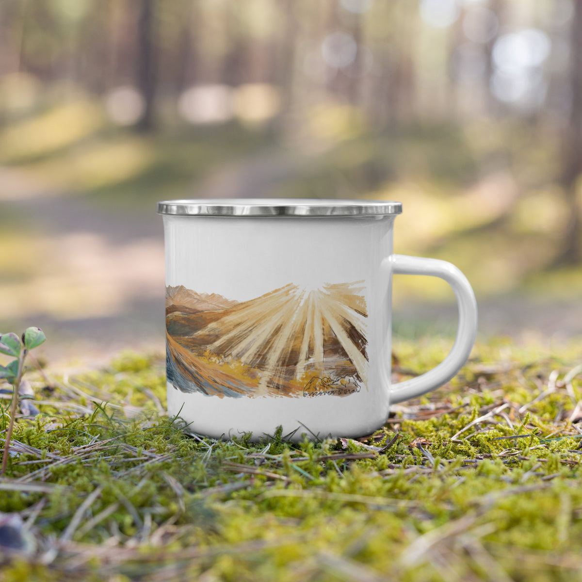 Mountain Biking Enamel Mug
