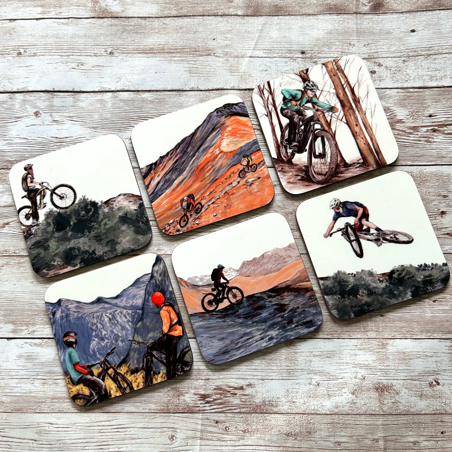 Mountain Biking Coaster Set