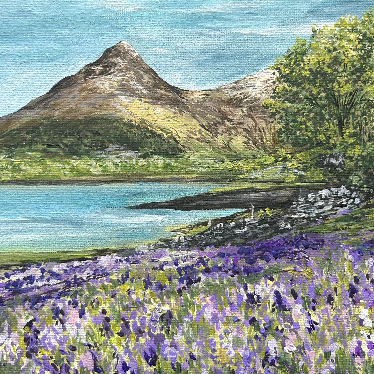 Pap of Glencoe amongst the Bluebells Original Framed Painting