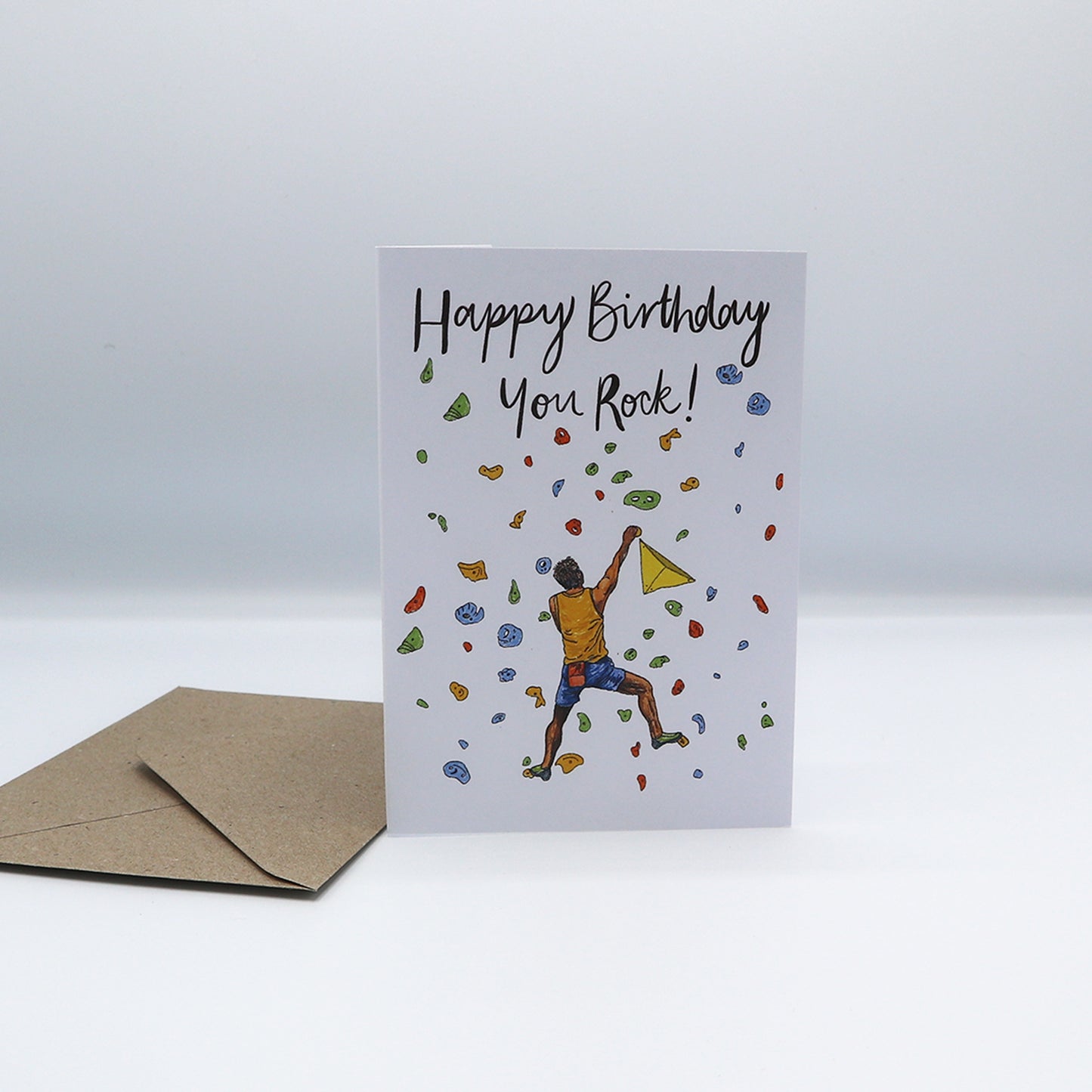 Rock Climbing Male Birthday Card