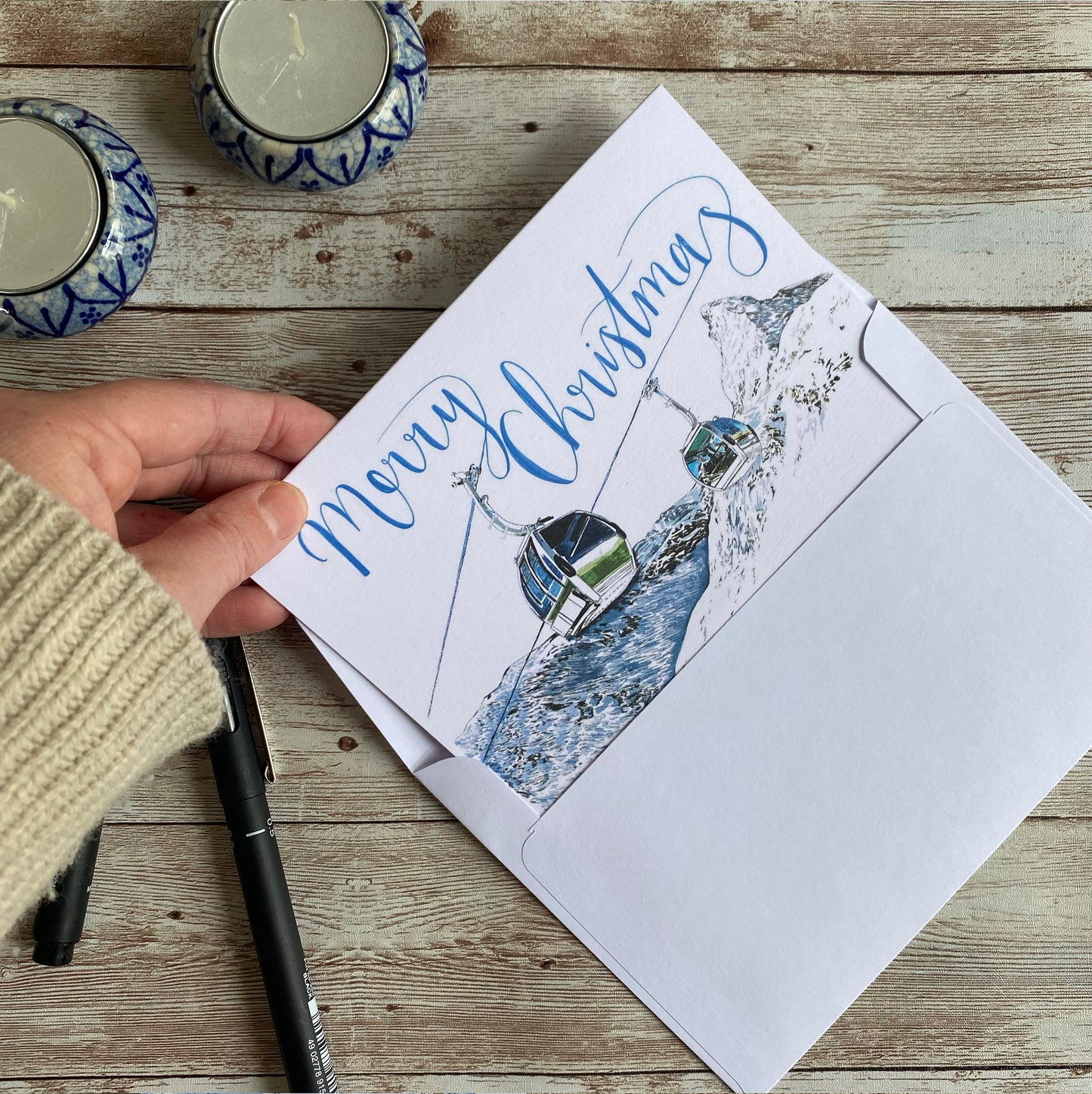 Skiing Christmas Card Set