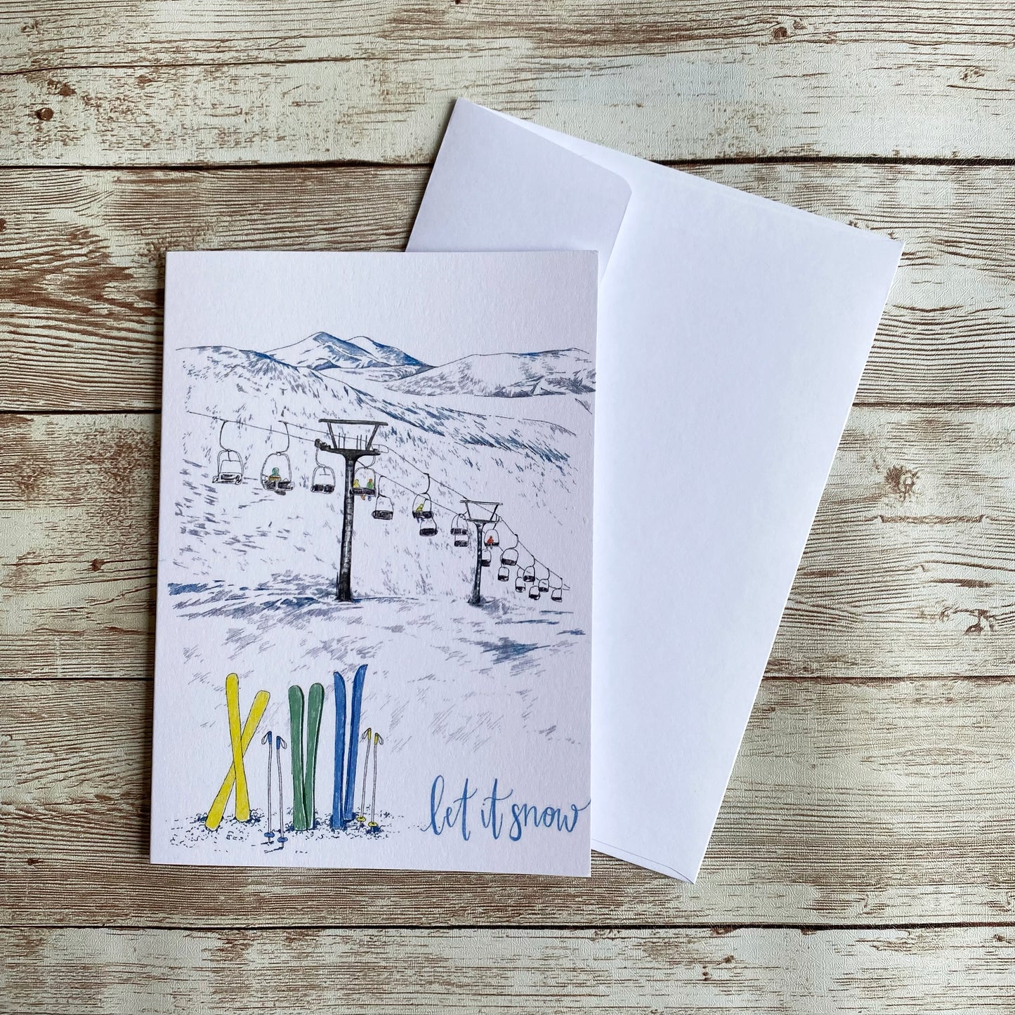 Skiing Christmas Card Set