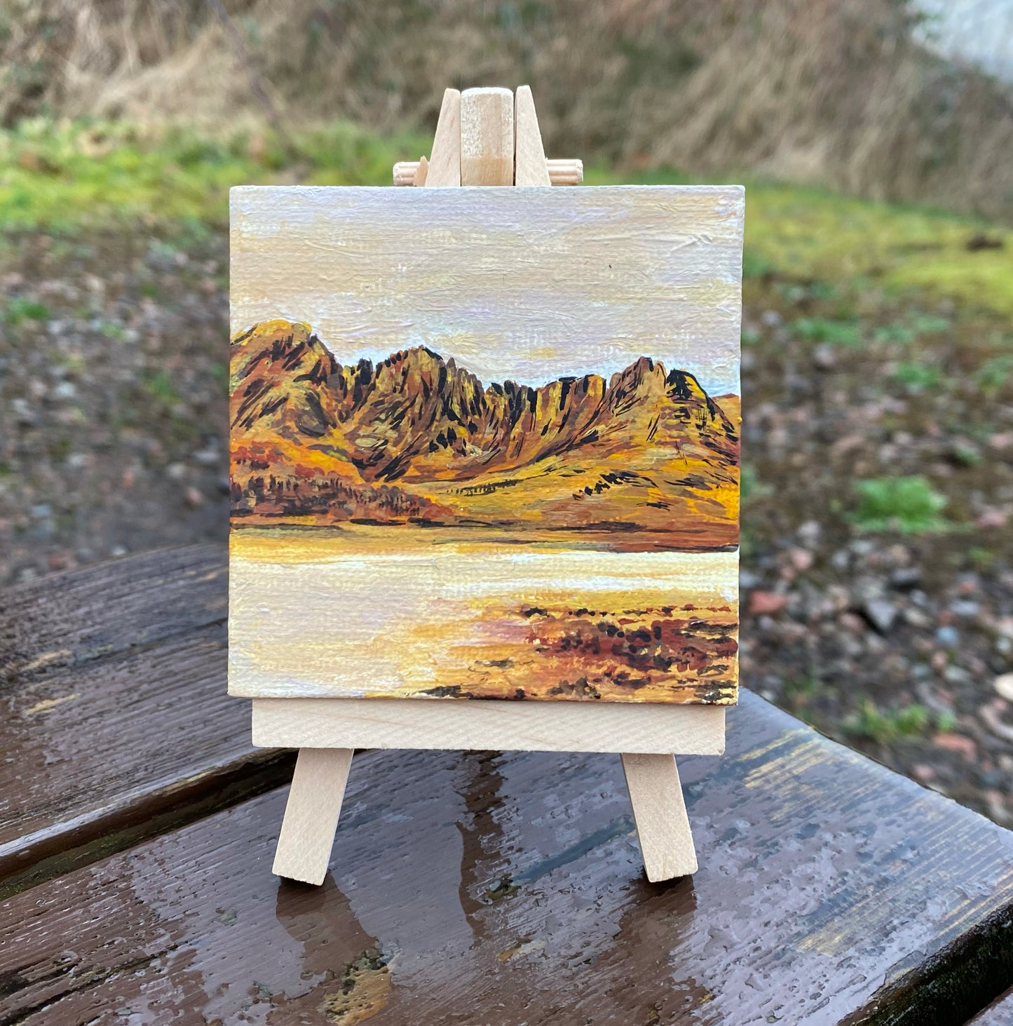 Day 04 - 7x7cm Mini Canvas - Bla Bheinn and The Black Cuillin