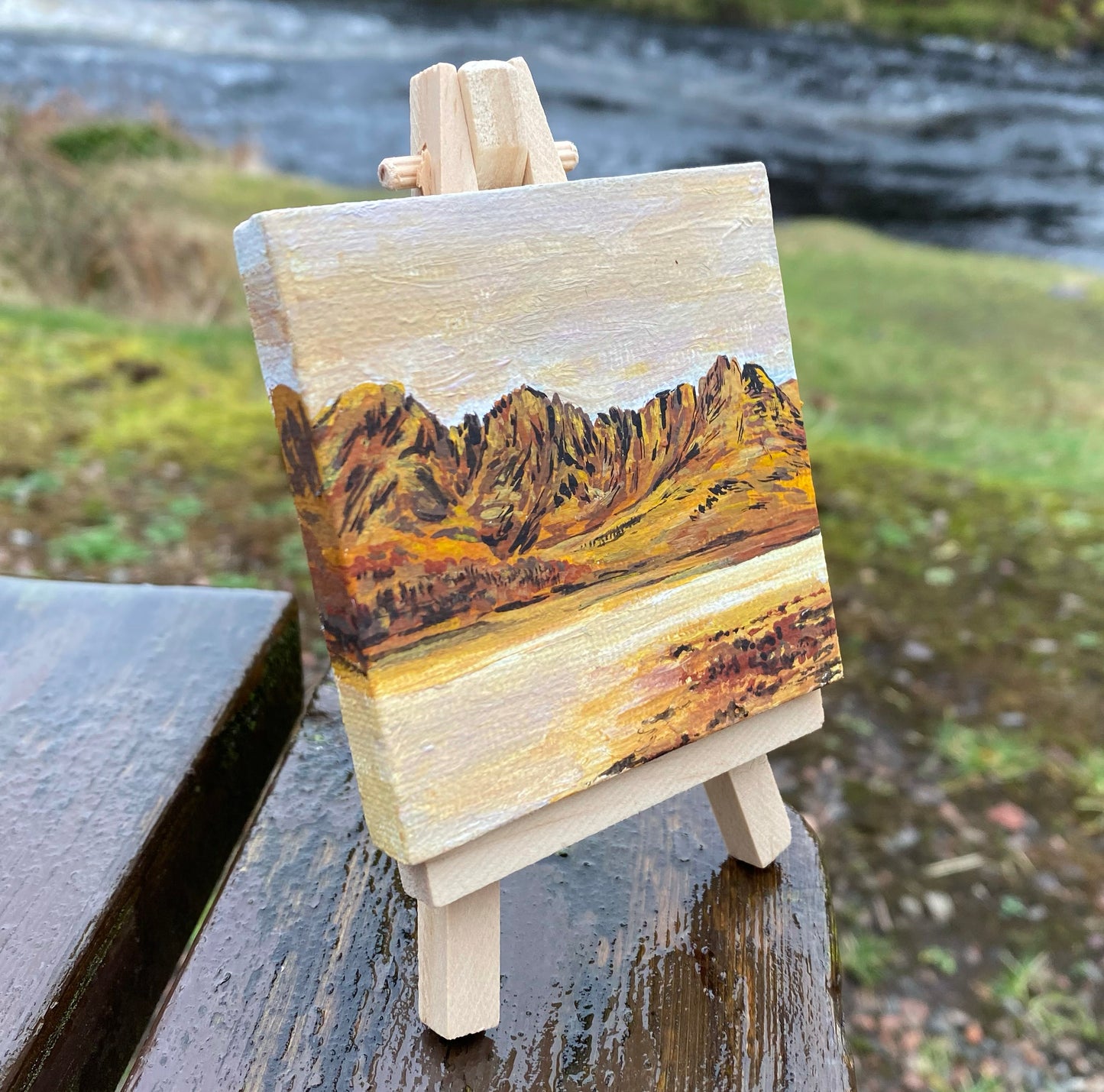 Day 04 - 7x7cm Mini Canvas - Bla Bheinn and The Black Cuillin