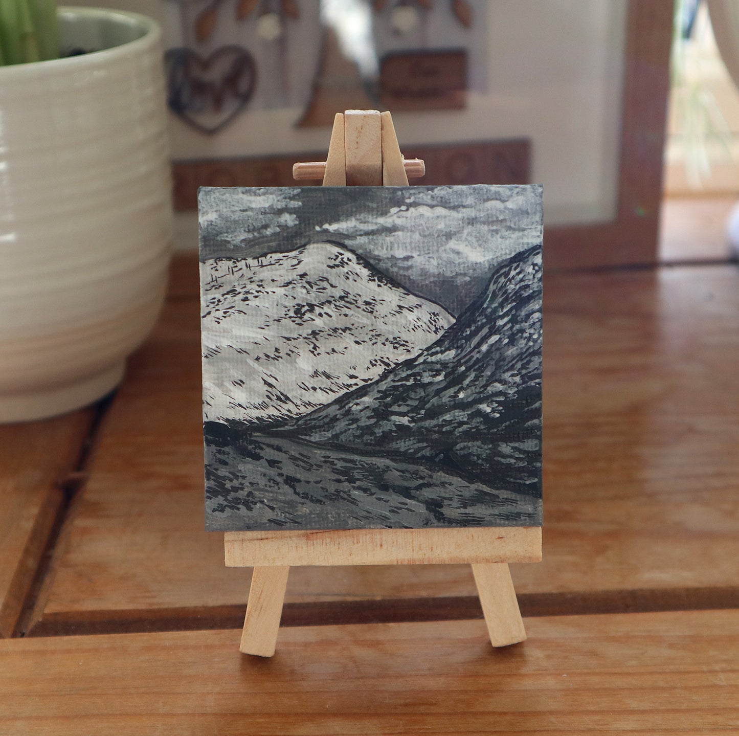 Day 15 - 7x7cm Mini Canvas - Glencoe Ski Range