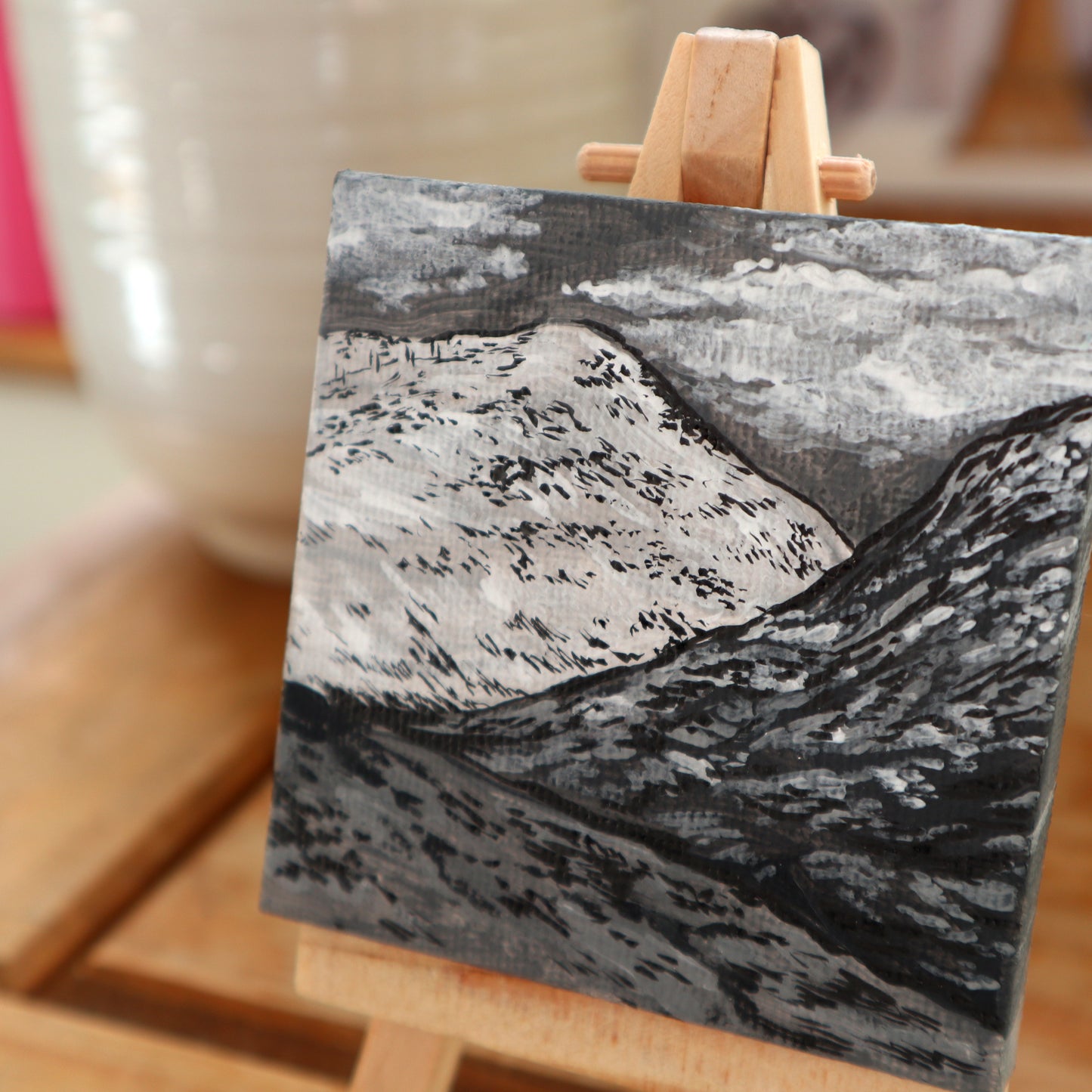 Day 15 - 7x7cm Mini Canvas - Glencoe Ski Range