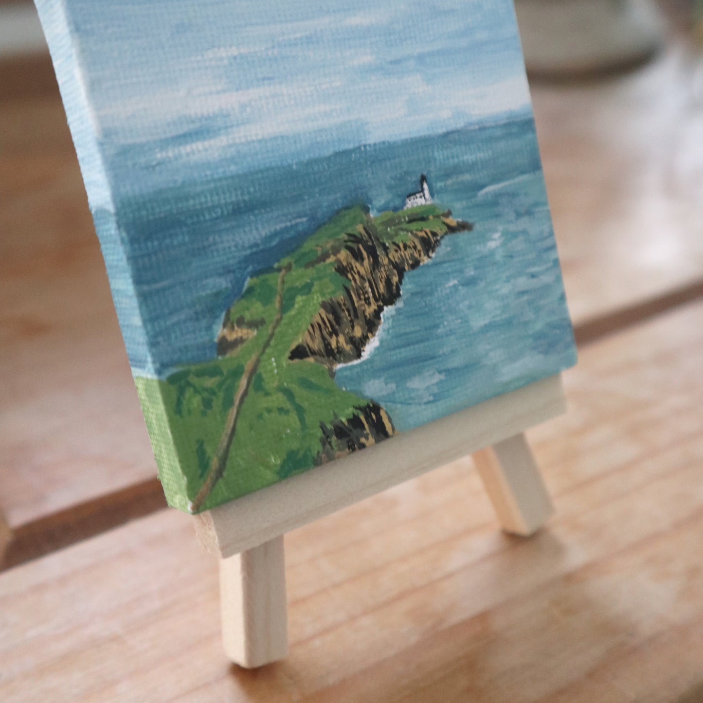 Day 17 - 7x7cm Mini Canvas - Neist Point Lighthouse, Isle of Skye