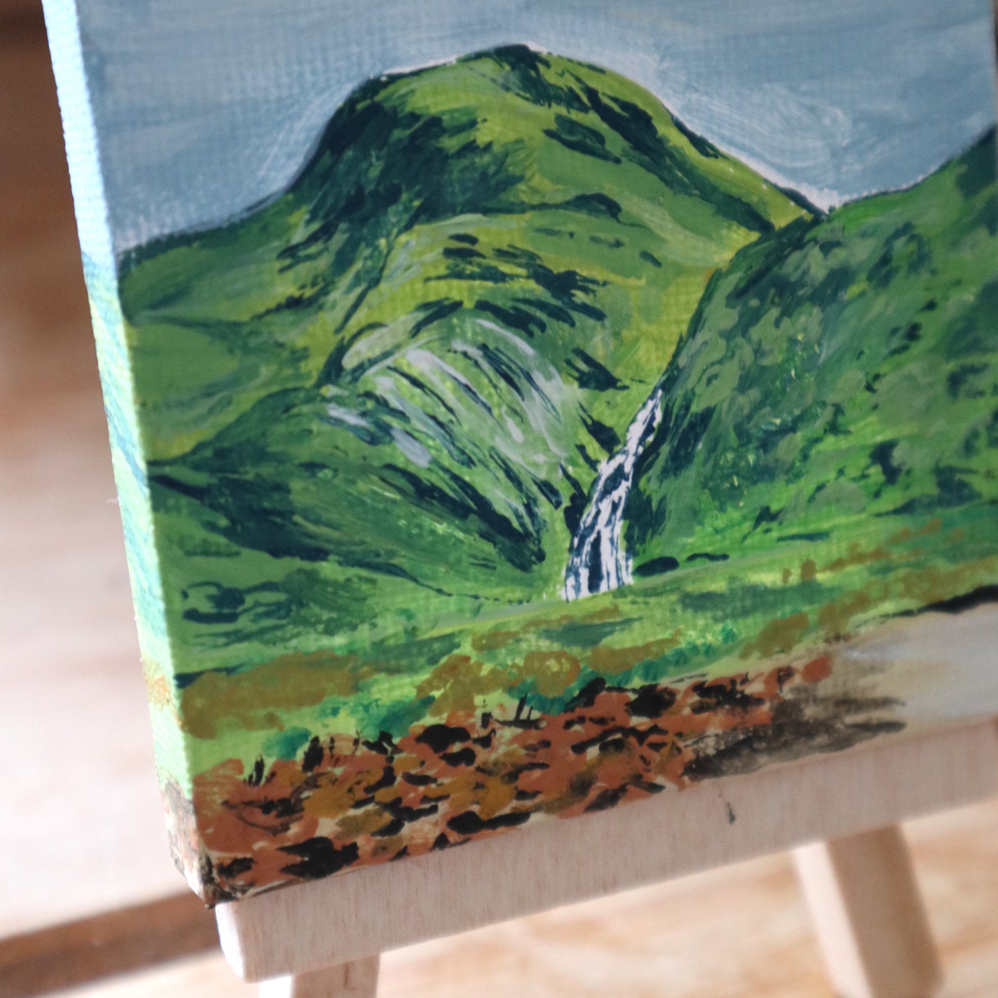 Day 28 - 7x7cm Mini Canvas - Steall Falls