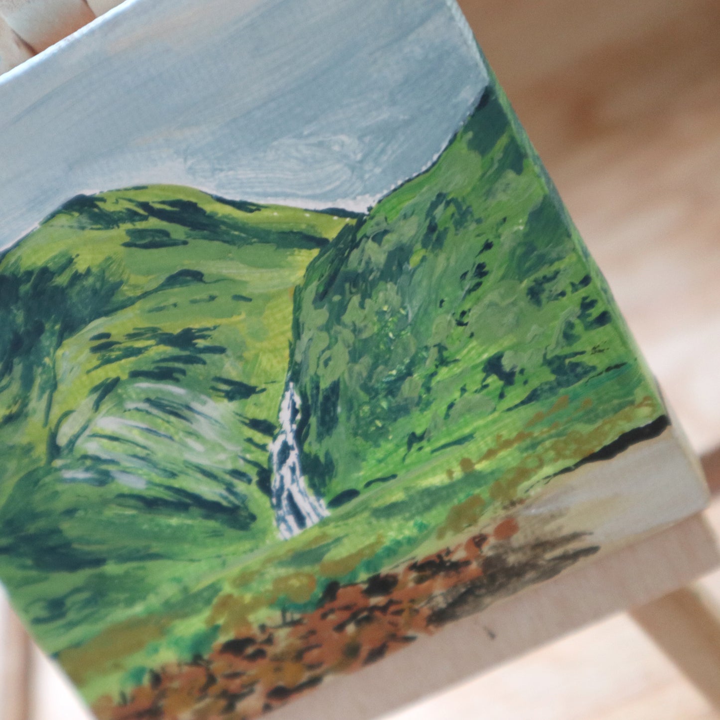 Day 28 - 7x7cm Mini Canvas - Steall Falls