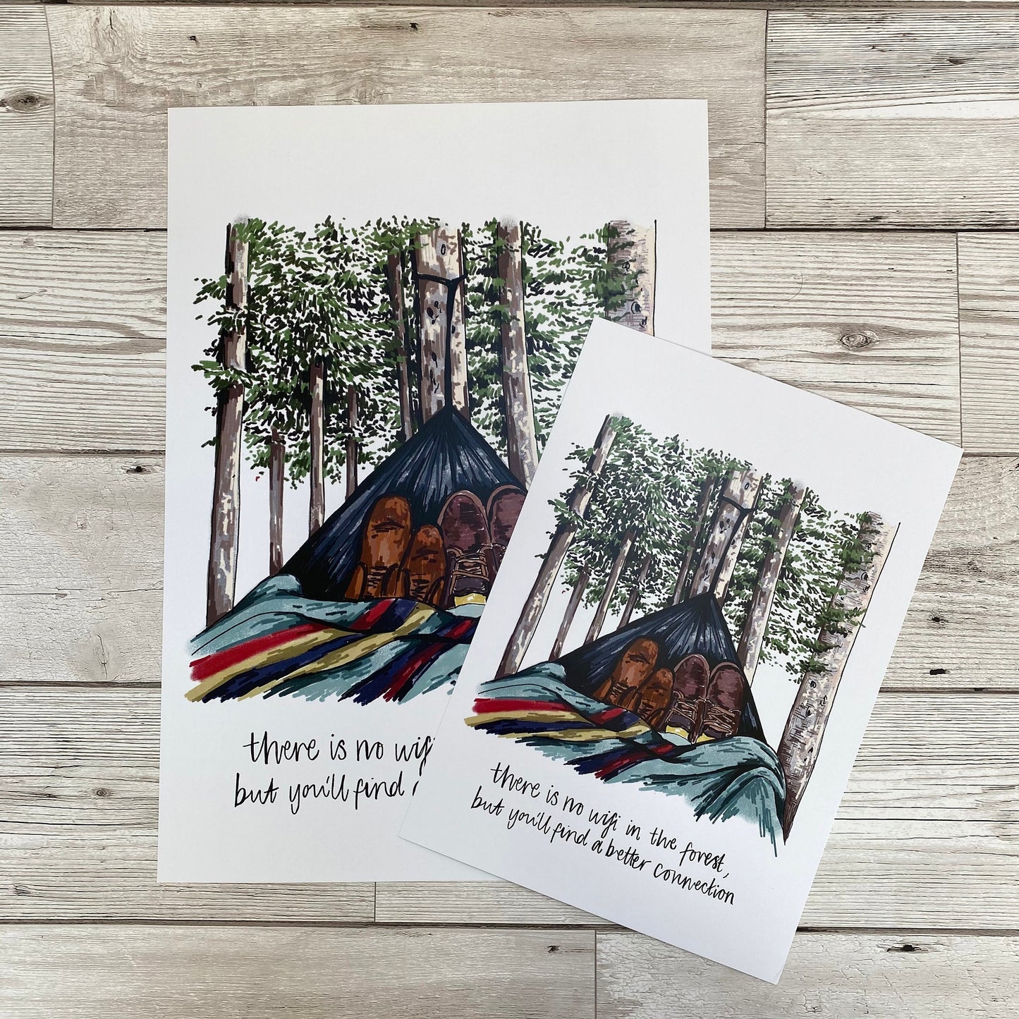 No Wifi In The Forest Illustration Art Print