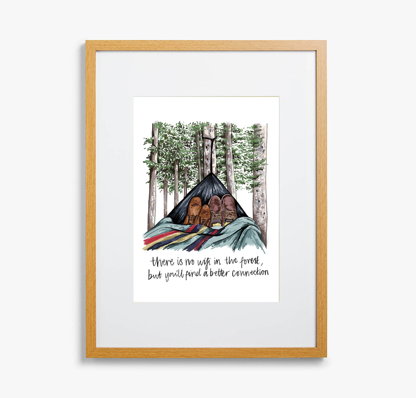 No Wifi In The Forest Illustration Art Print