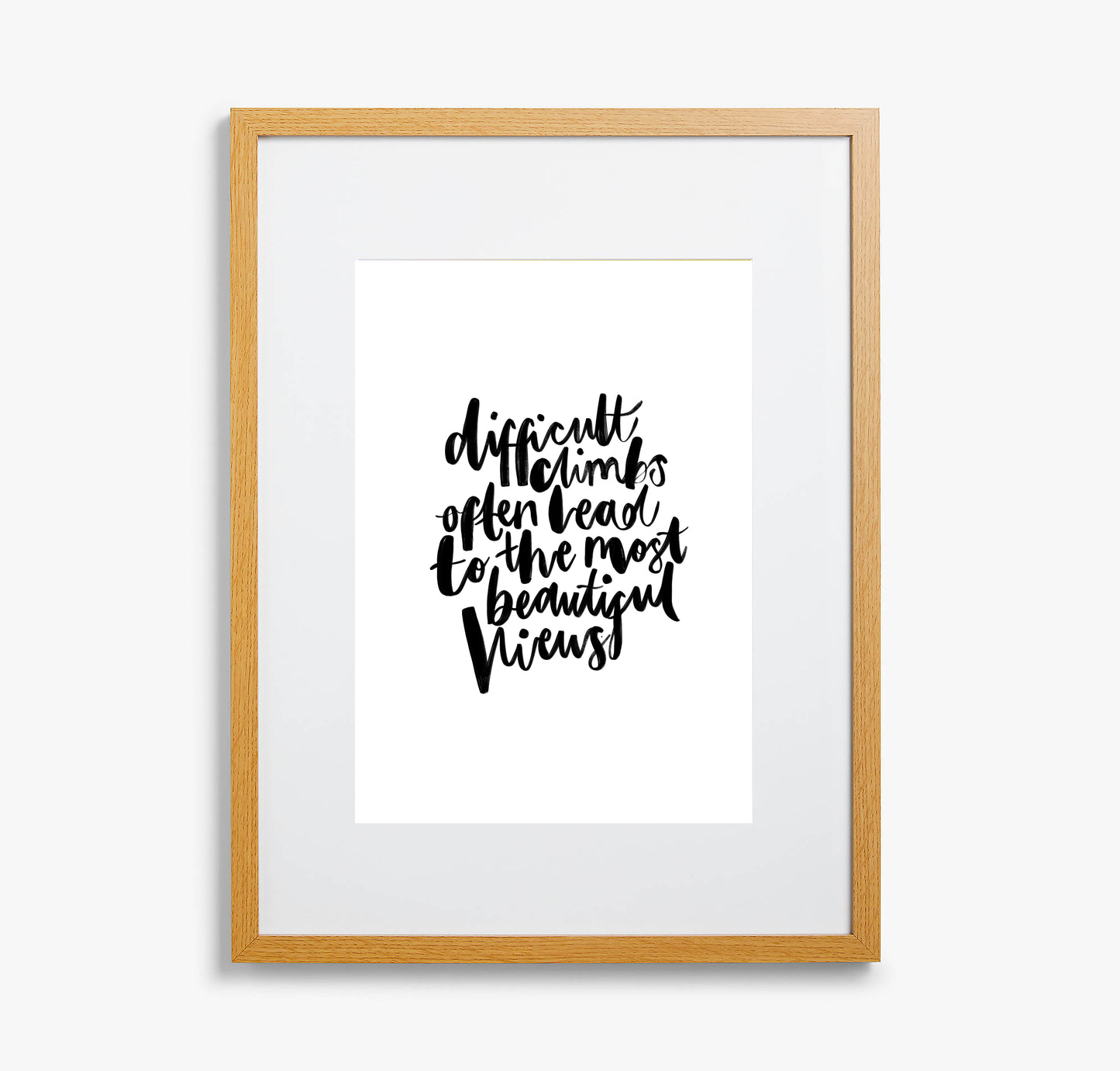 Difficult Climbs Often Lead To The Most Beautiful Views Lettering Art