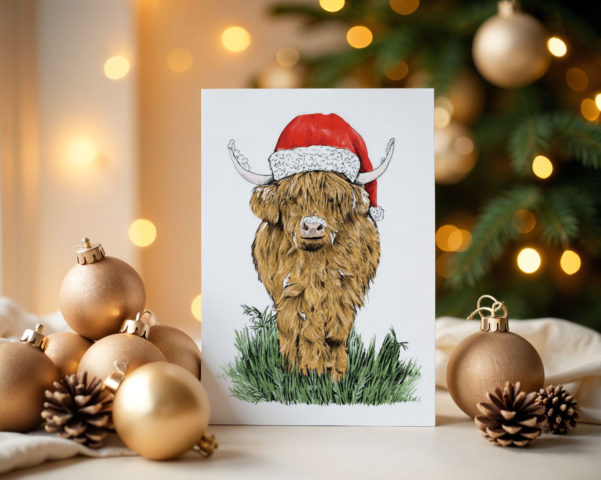 Highland Cow Christmas Card