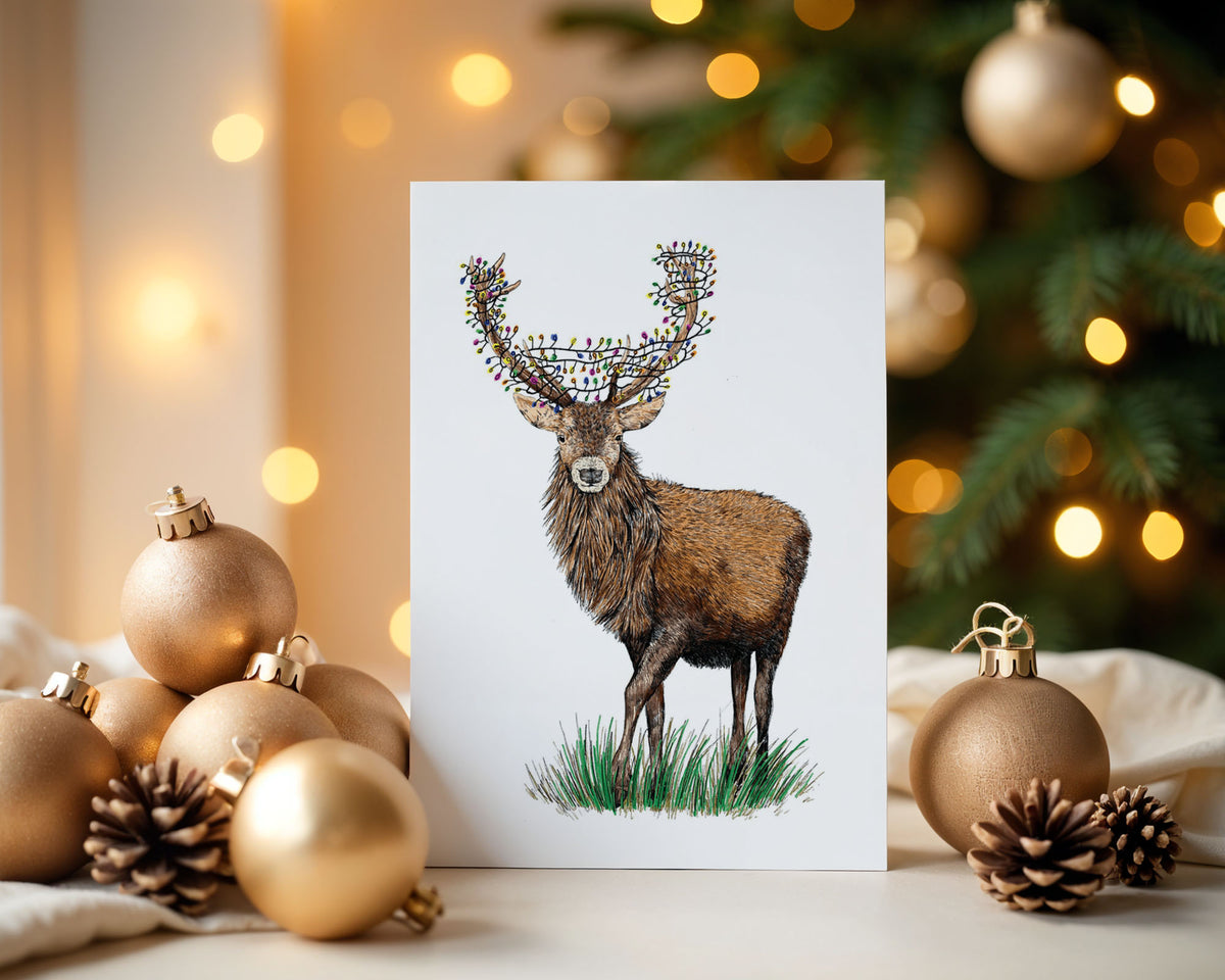 Scottish Stag Christmas Card