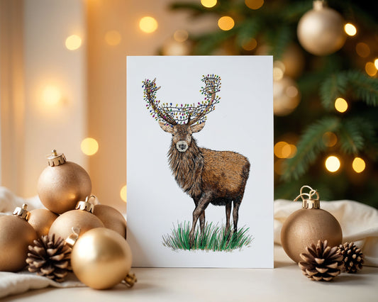 Scottish Stag Christmas Card