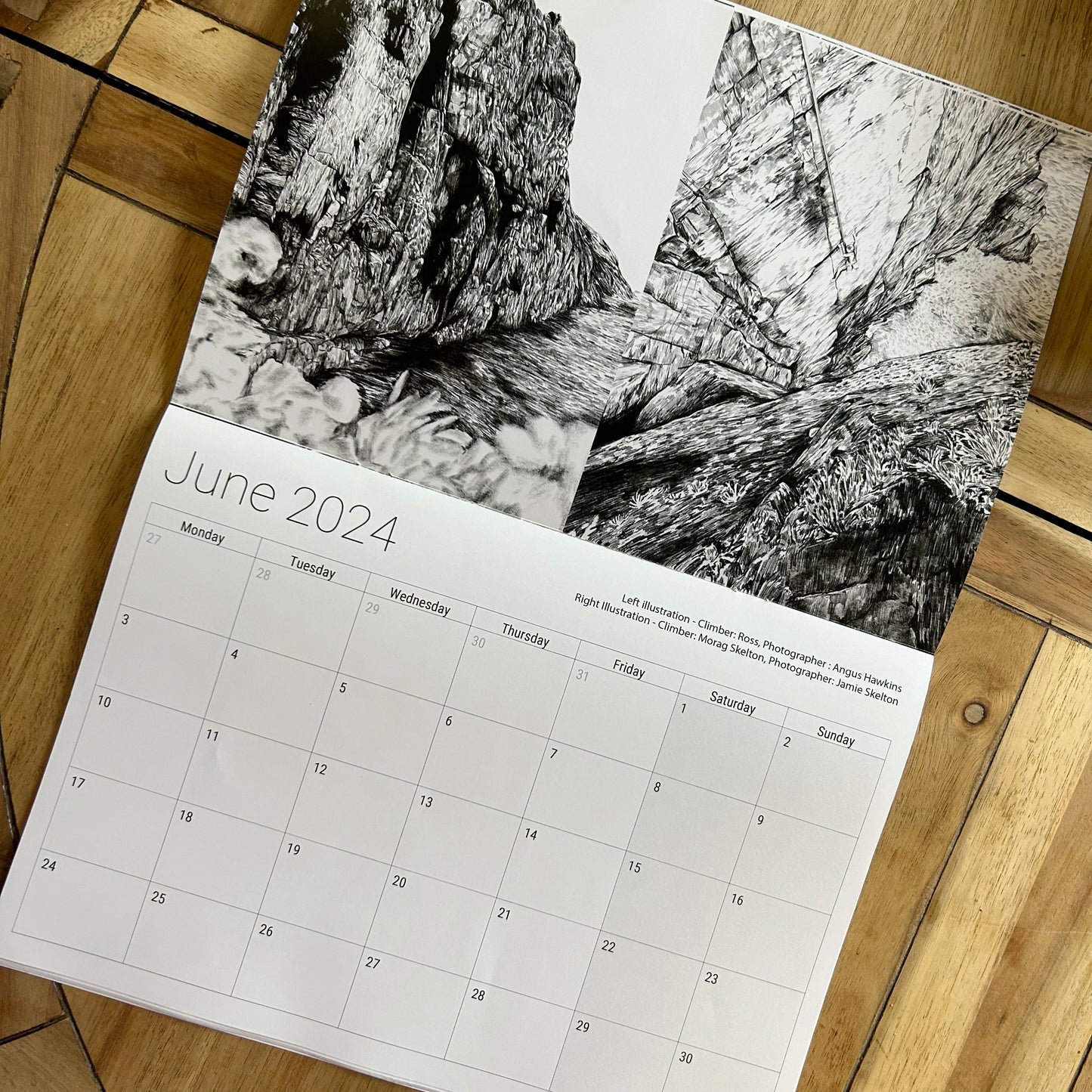 SECOND SALE  Rock Climbing Calendar 2024