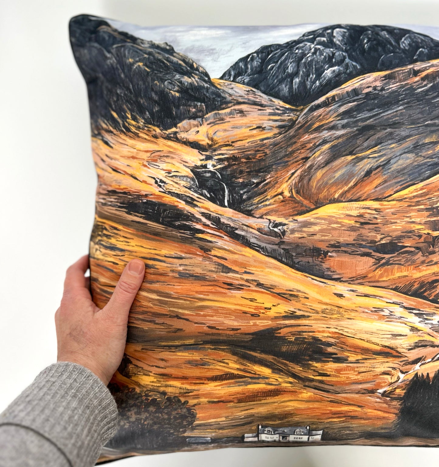 Wandering Glencoe Velvet Cushion with Piped Edging