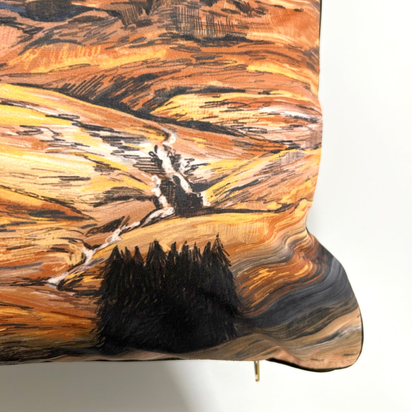 Wandering Glencoe Velvet Cushion with Piped Edging