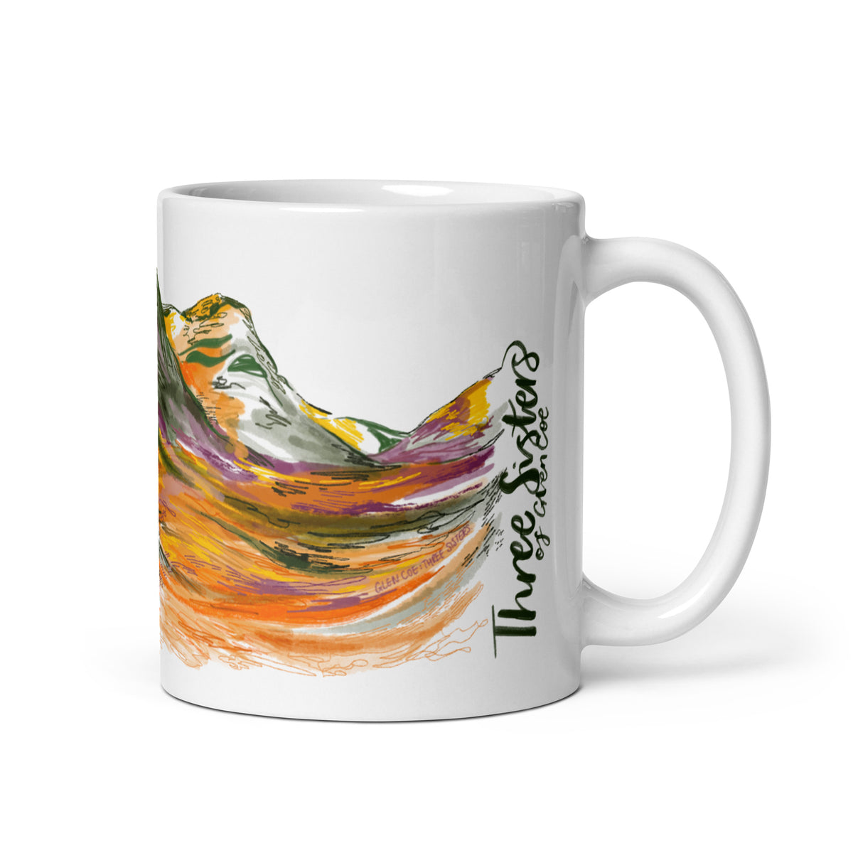 professional white background photo of right side of three sisters mug