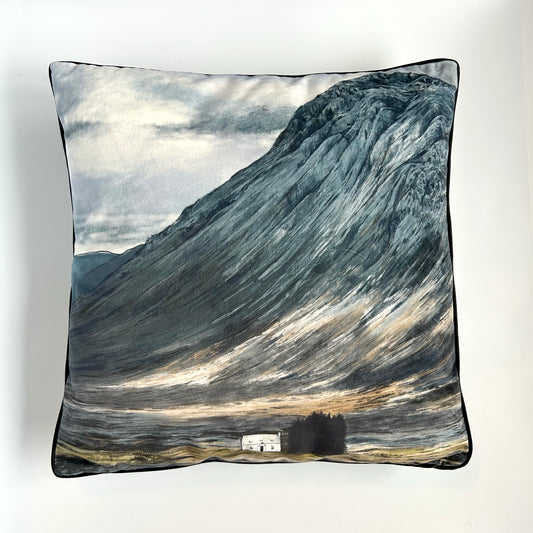 Buachaille Etive Mòr Velvet Cushion with Piped Edging