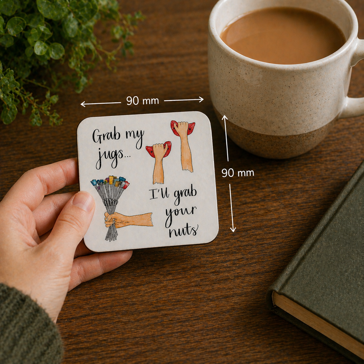 Funny Climbing Coaster – Grab My Jugs… I’ll Grab Your Nuts