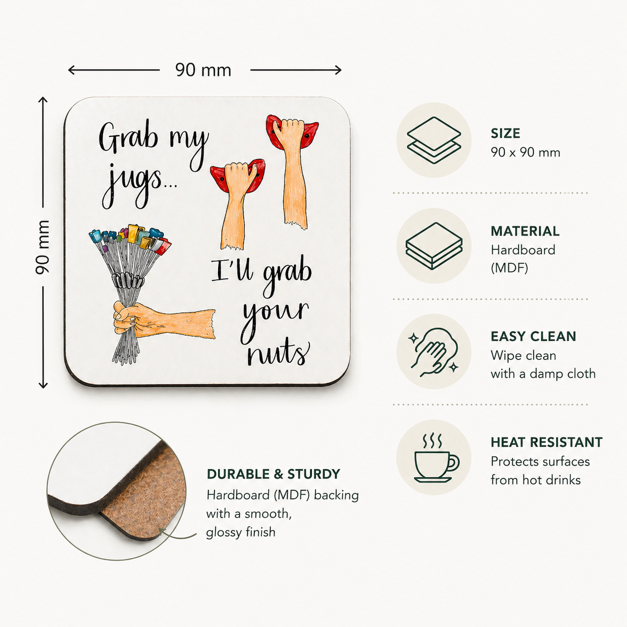 Funny Climbing Coaster – Grab My Jugs… I’ll Grab Your Nuts