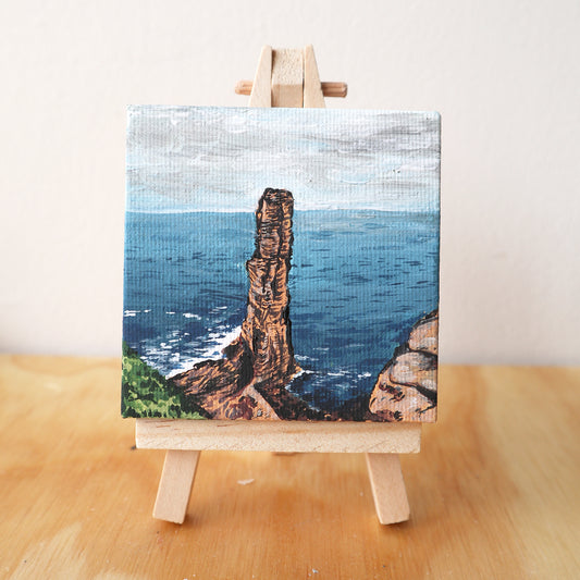 Day 50 - 7x7cm Mini Canvas - The Old Man of Hoy