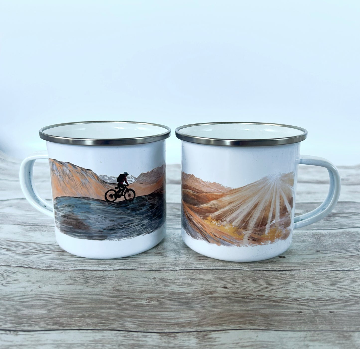 Mountain Biking Enamel Mug