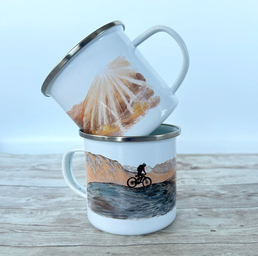 Mountain Biking Enamel Mug