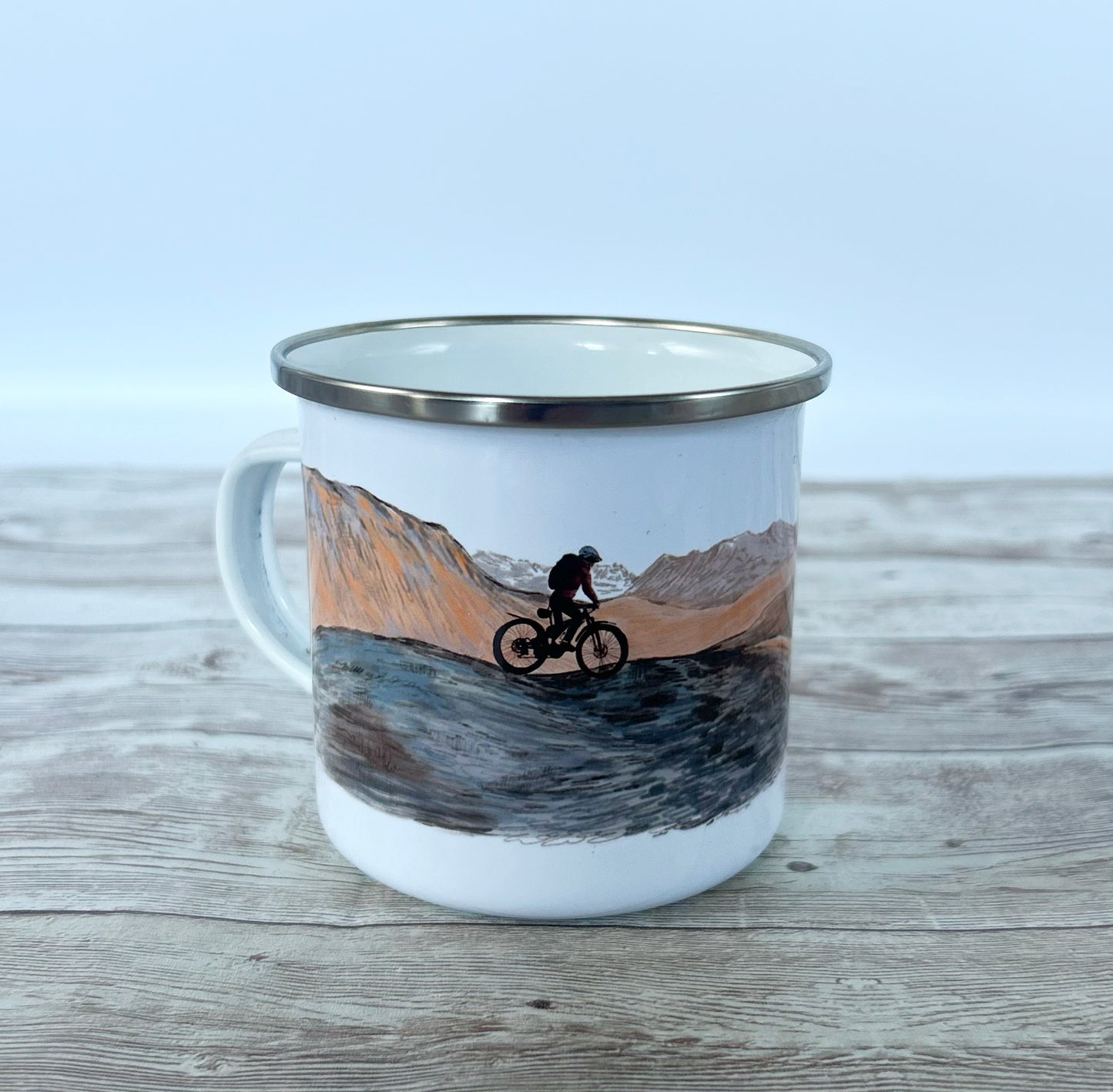 Mountain Biking Enamel Mug