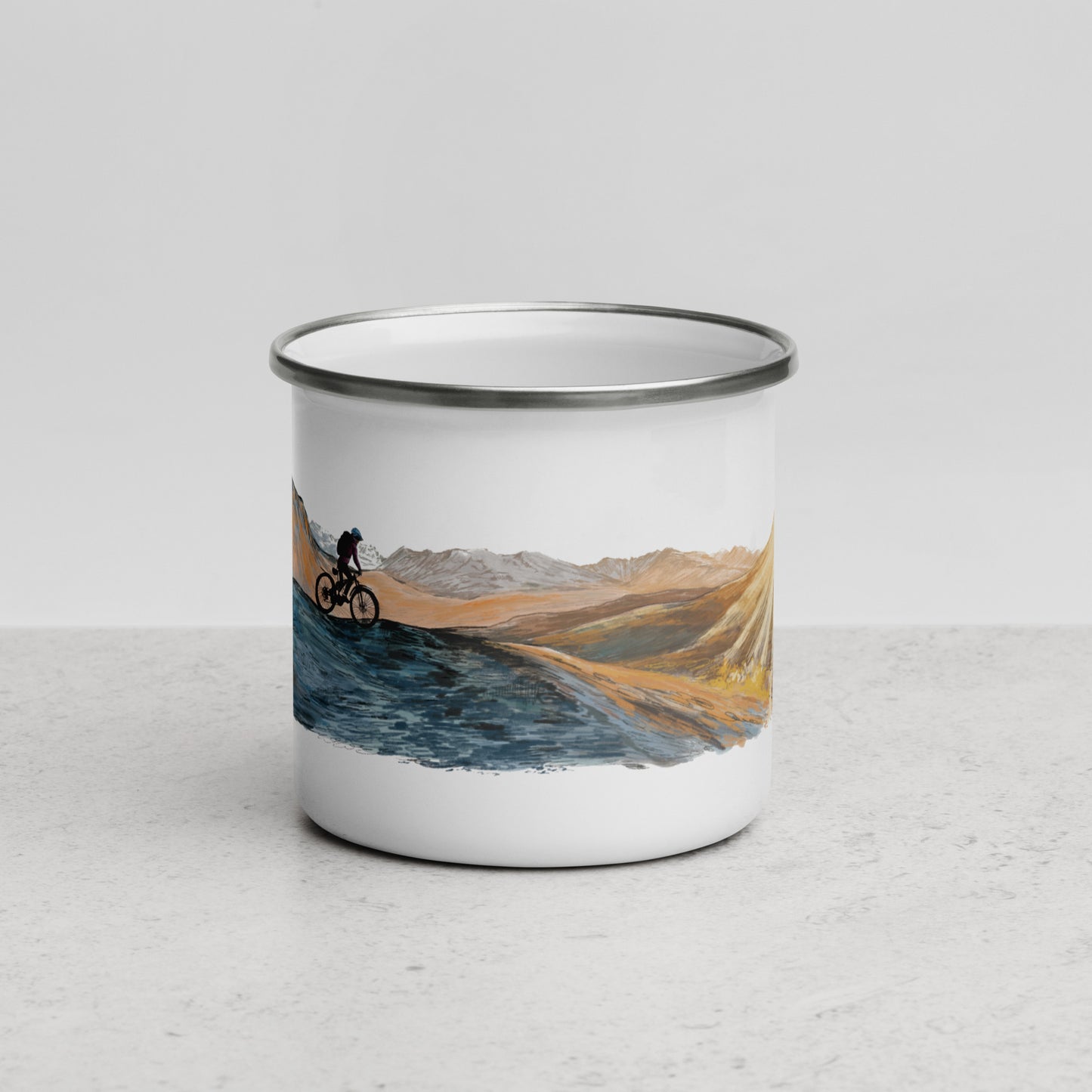 Mountain Biking Enamel Mug