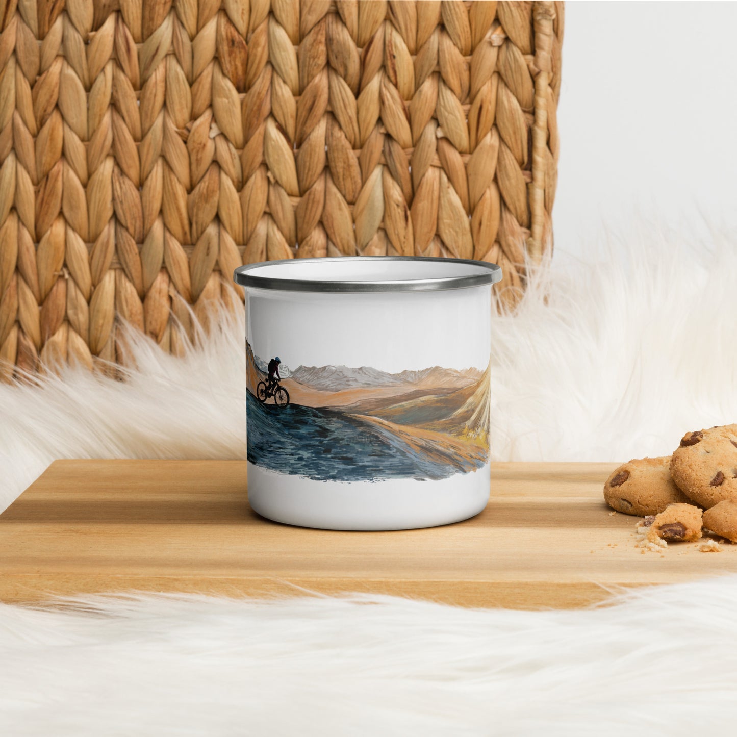 Mountain Biking Enamel Mug