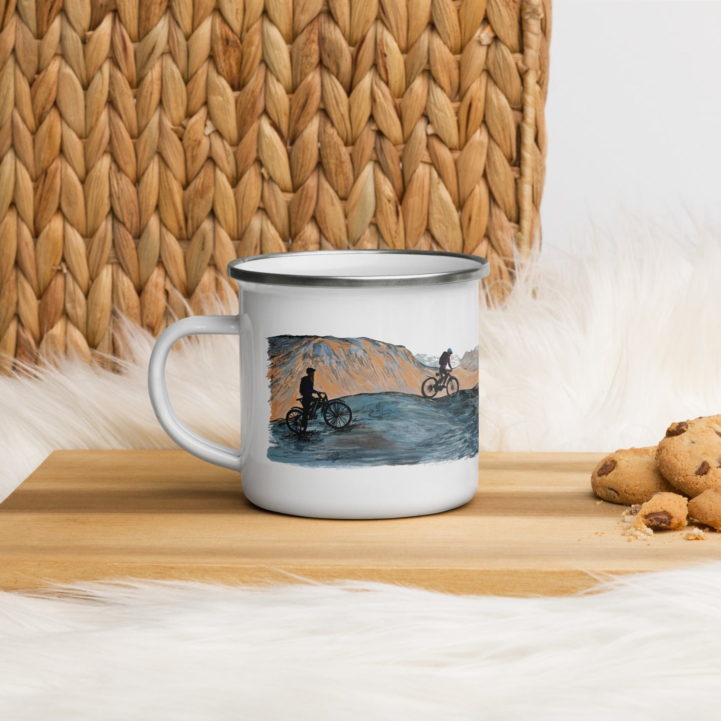 Mountain Biking Enamel Mug