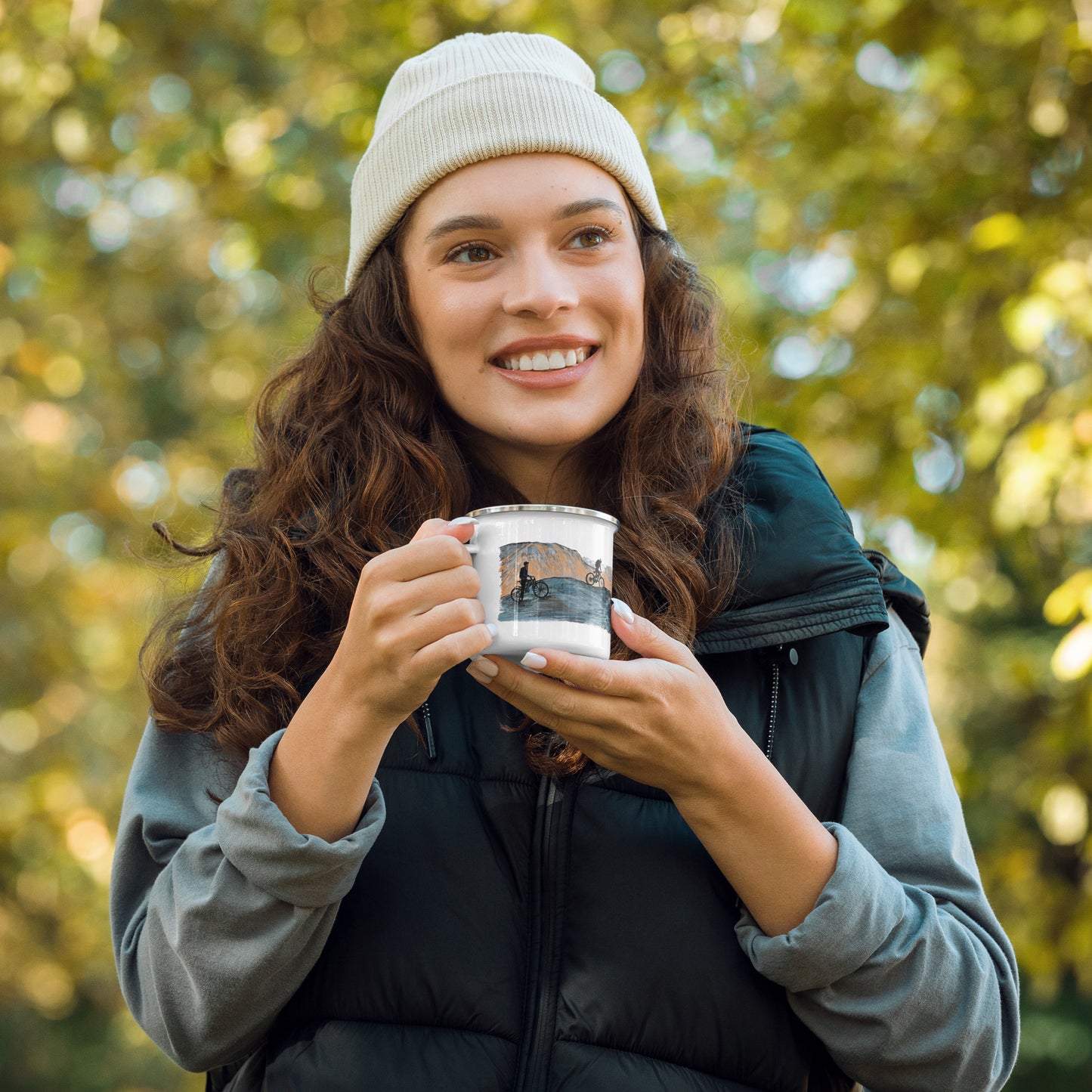 Mountain Biking Enamel Mug