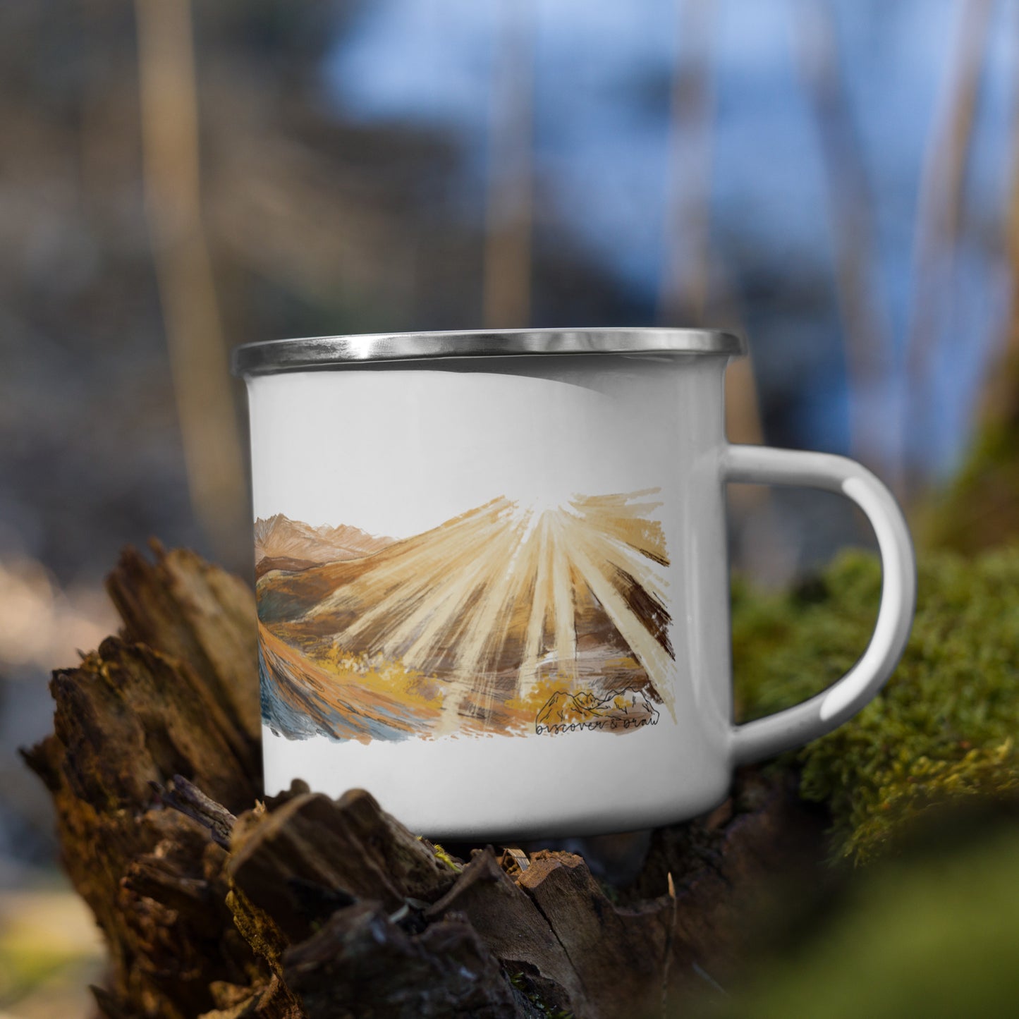Mountain Biking Enamel Mug