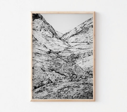 Monochrome Glencoe Art Print