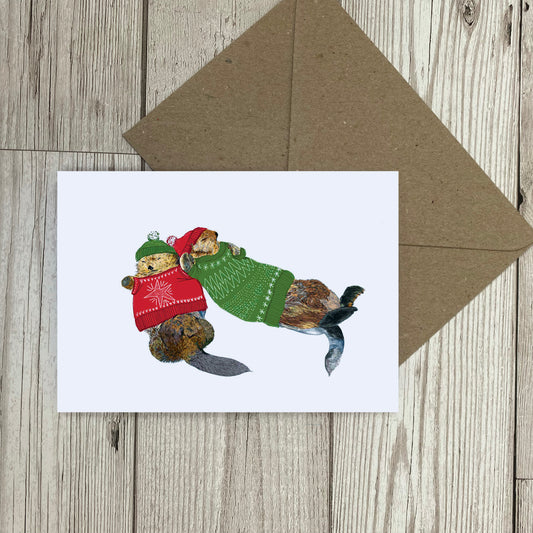 Otter Christmas Card
