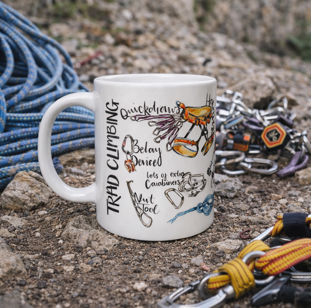 Trad Rock Climbing Ceramic Mug