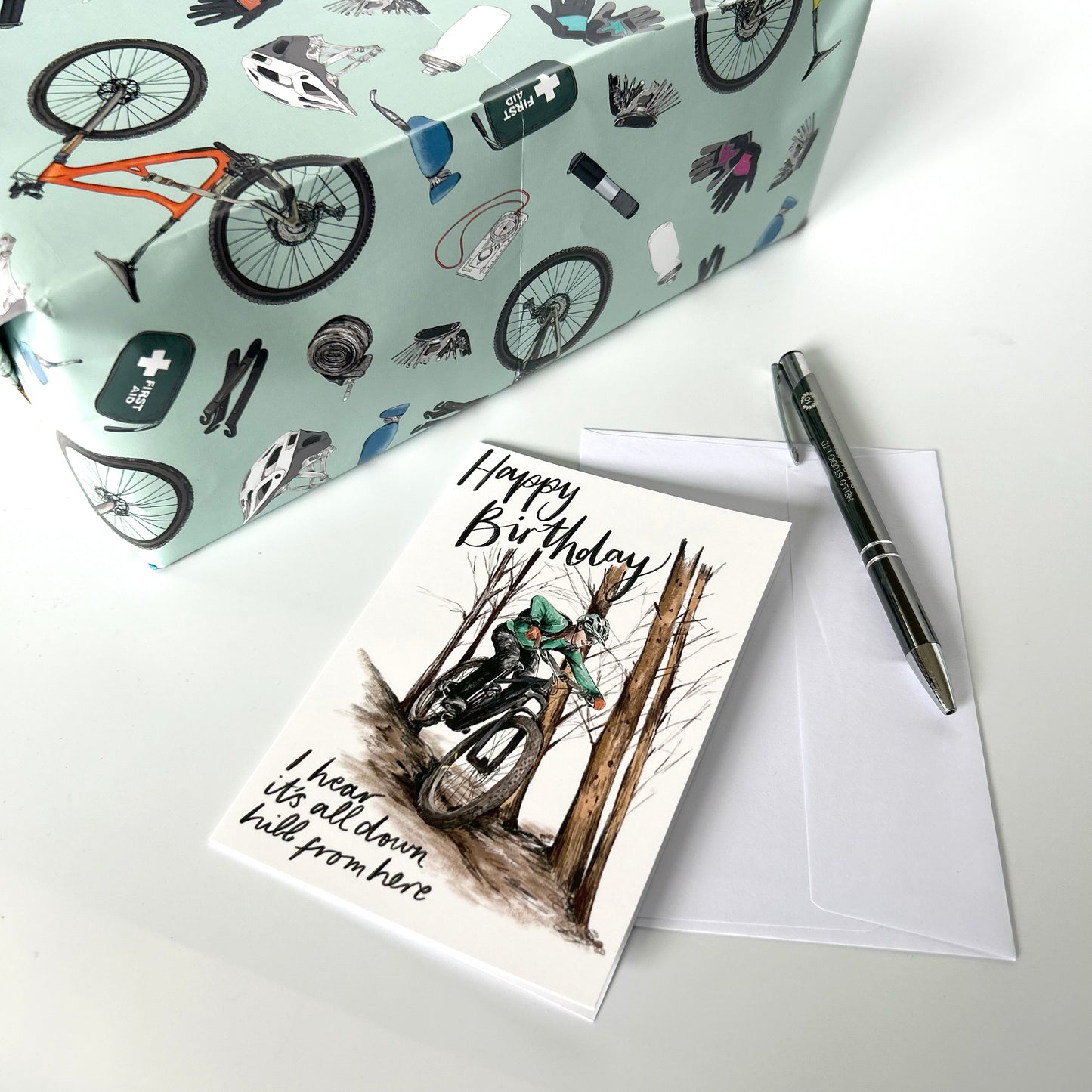 Mountain Biking Wrapping Paper