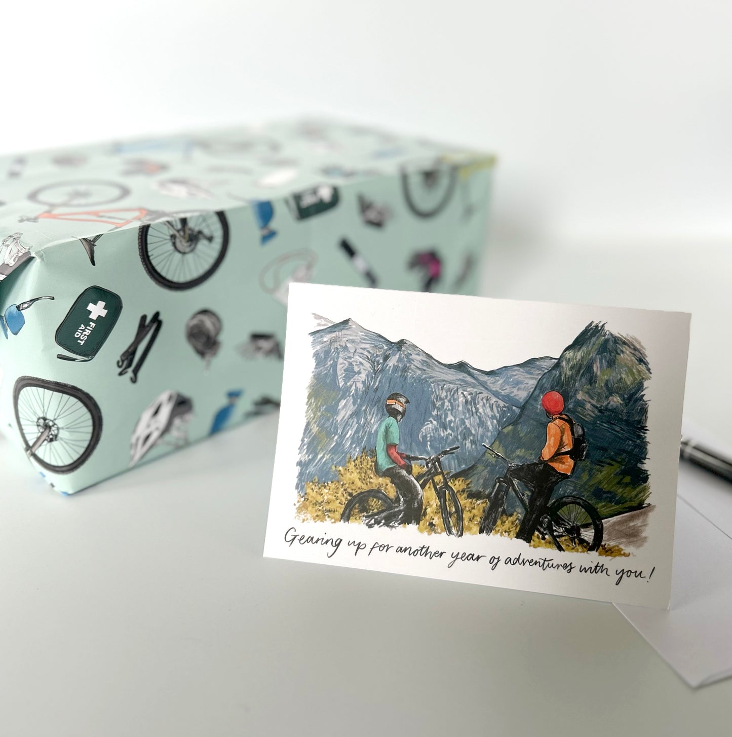 Mountain Biking Wrapping Paper